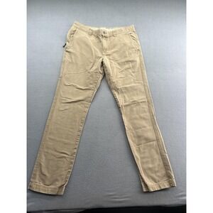 Columbia Pants Mens 35x34 Khaki Slim Fit Chino Cotton Casual Zippered Pocket